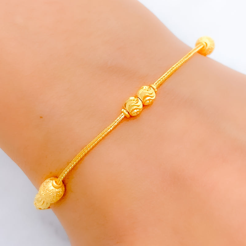 Glittery Orb Accented 22k Gold Bracelet