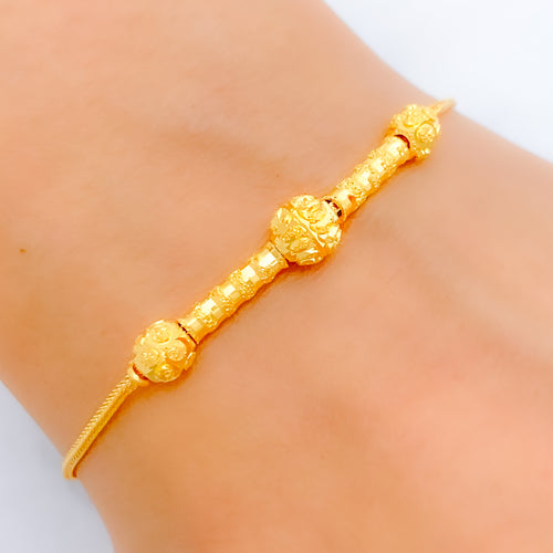 Unique Barrel 22k Gold Bracelet