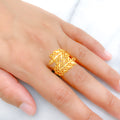 Glossy Spiral 22k Gold Leaf Ring