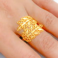 Glossy Spiral 22k Gold Leaf Ring