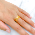 Dainty Shiny 22k Gold Leaf Ring