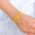 22k-gold-Delicate Netted Flower Bracelet 