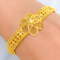 22k-gold-Delicate Netted Flower Bracelet 