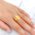 Luscious 22k Gold Flower Ring