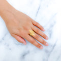 Impressive Curved 22k Gold Plush Ring