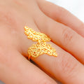 Impressive Curved 22k Gold Plush Ring