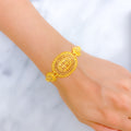 22k-gold-Lavish Striped Oval Bracelet