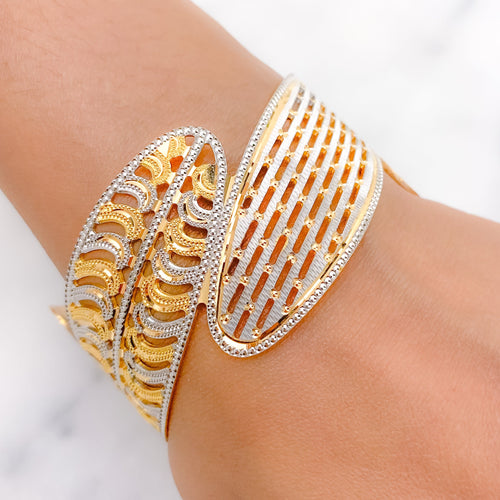 Fashionable + Shiny Two-Tone Bangle 2