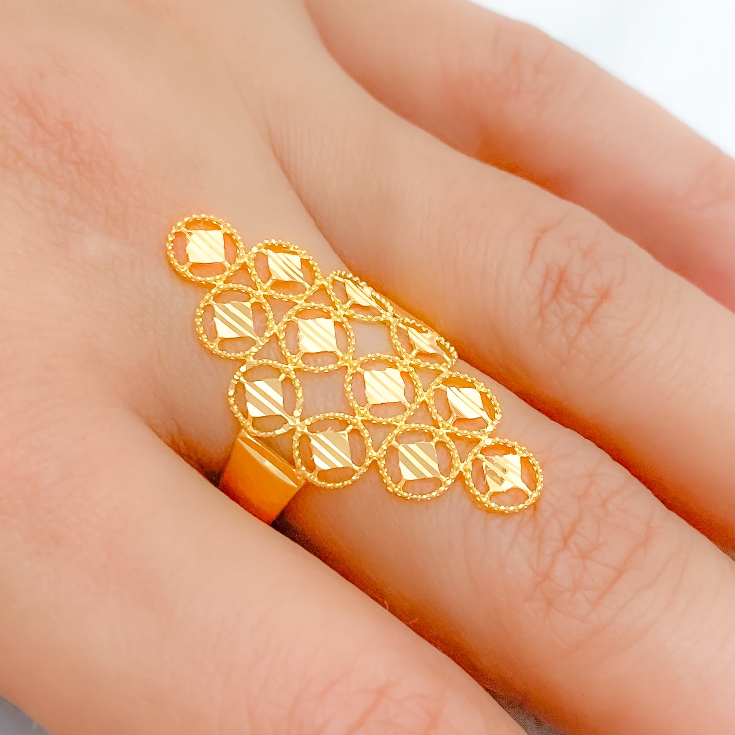 Trandy Women Finger Ring (Looking Like real Gold) . Pack of 3 Rings