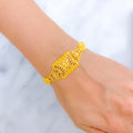 22k-gold-Upscale Rectangular Leaf Accented Bracelet