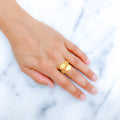 Unique Glistening 22k Gold Leaf Ring