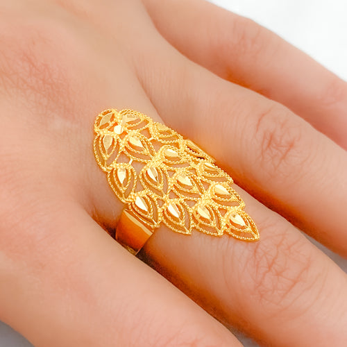 Posh Golden Flame 22k Gold Ring