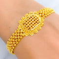 22k-gold-Blooming Mesh Oval Flower Bracelet