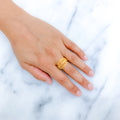 Classy Asymmetrical 22k Gold Curved Ring