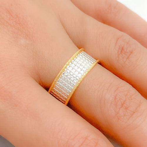 Classic Two-Tone 22k Gold Adjustable Ring
