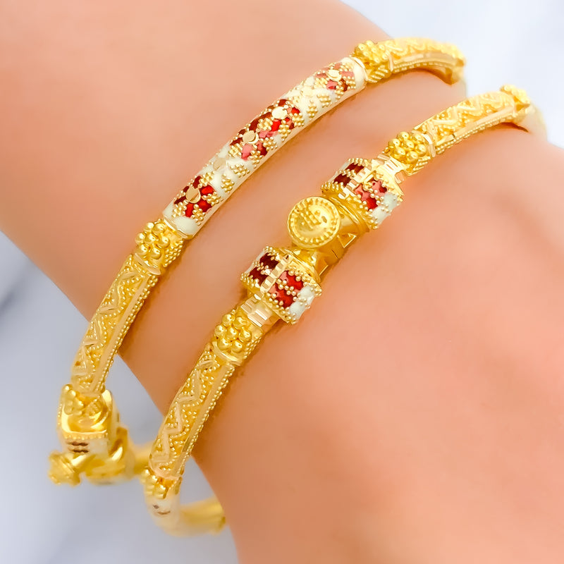 22k-gold-slender-white-meena-bangles