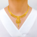 Dressy Beaded 22k Gold Tear Drop Set