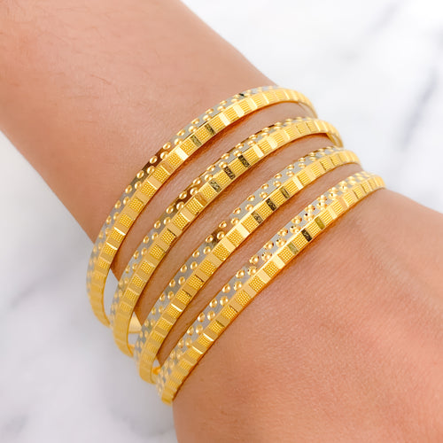 Glittering Set of Four Bangles