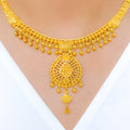 Dressy Beaded 22k Gold Tear Drop Set