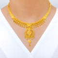 Dressy Beaded 22k Gold Tear Drop Set