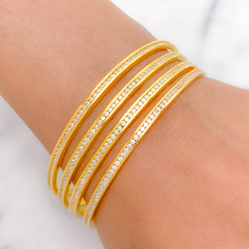 Fabolous Channel Set CZ Bangles Set