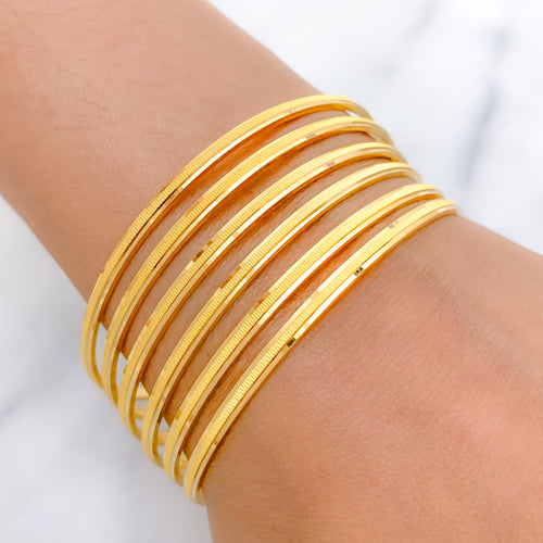 Magnificent Subtle Yellow Gold Bangles