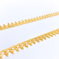 Textured Flower 22k Gold Anklet Pair