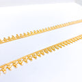 Textured Flower 22k Gold Anklet Pair