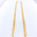 Textured Flower 22k Gold Anklet Pair