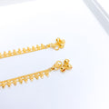Textured Flower 22k Gold Anklet Pair