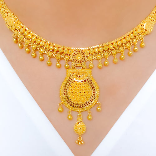 Ornate Elevated Floral 22k Gold Set