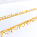 Classic Draped 22k Gold Anklet Pair