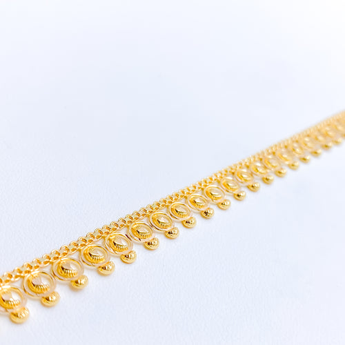 Reflective Circles 22k Gold Anklet