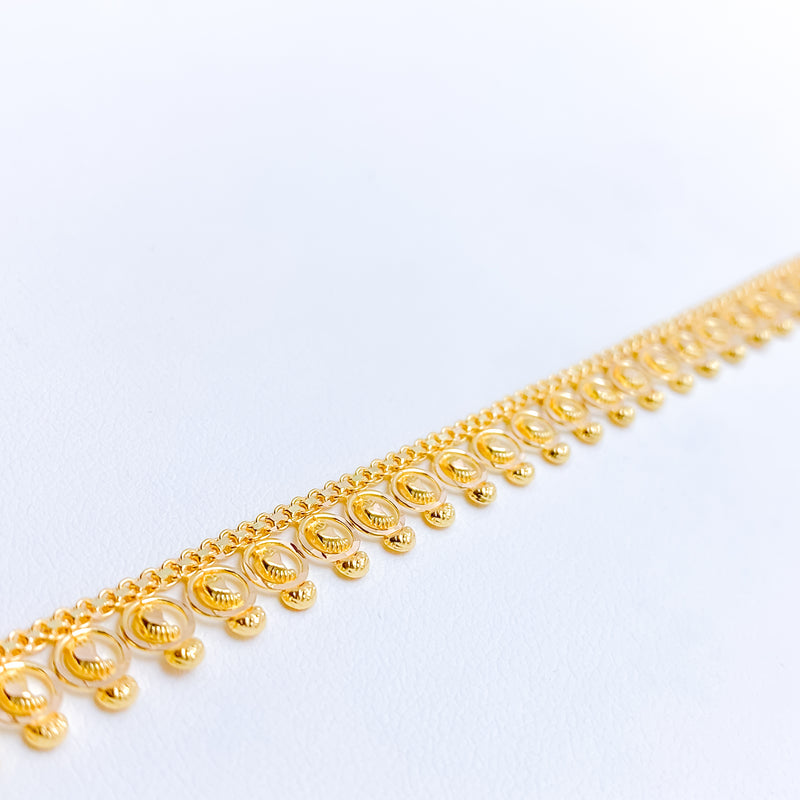 Reflective Circles 22k Gold Anklet