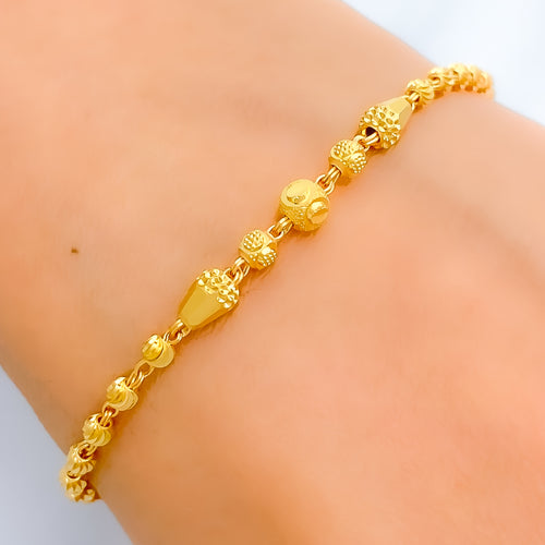 Sleek Wavy Beaded Bracelet