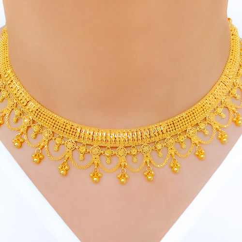 Stately Draped 22k Gold Choker Set