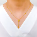 Dainty Shimmery Bead 22k Gold Necklace