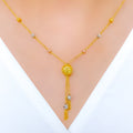 Dainty Shimmery Bead 22k Gold Necklace