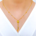 Dainty Shimmery Bead 22k Gold Necklace