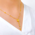 Dainty Shimmery Bead 22k Gold Necklace