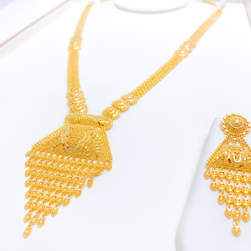 Hanging Chandelier 22k Gold Long Set