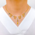 Floral Two-Tone Draped 22k Gold Necklace