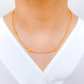 Classy Drum Bead 22k Gold Necklace - 18"