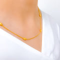 Classy Drum Bead 22k Gold Necklace - 18"