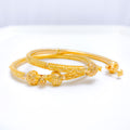 Exclusive Classic 22k Gold Beaded Bangles