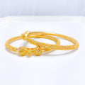 Lavish Glimmering 22k Gold Pipe Bangles