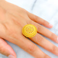 22k-gold-Traditional Opulent Floral Ring 