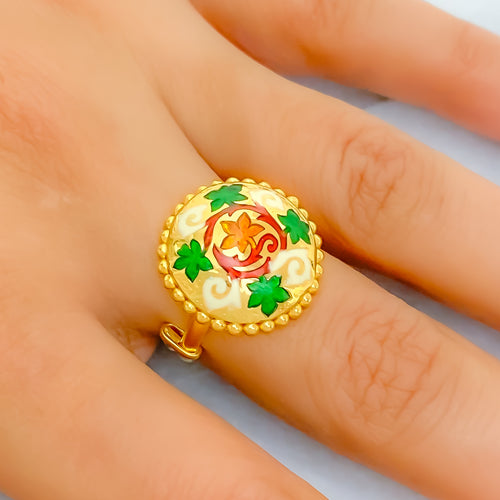 22k-gold-Graceful Vibrant Vine Ring