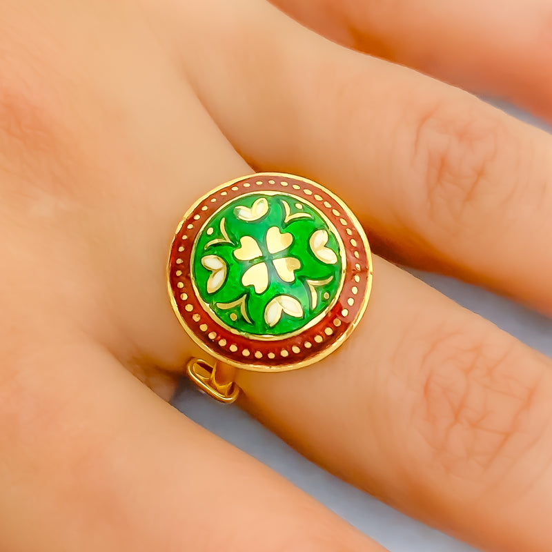 22k-gold-Stunning Bold Flower Ring