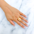 22k-gold-Upscale Beaded Floral Ring